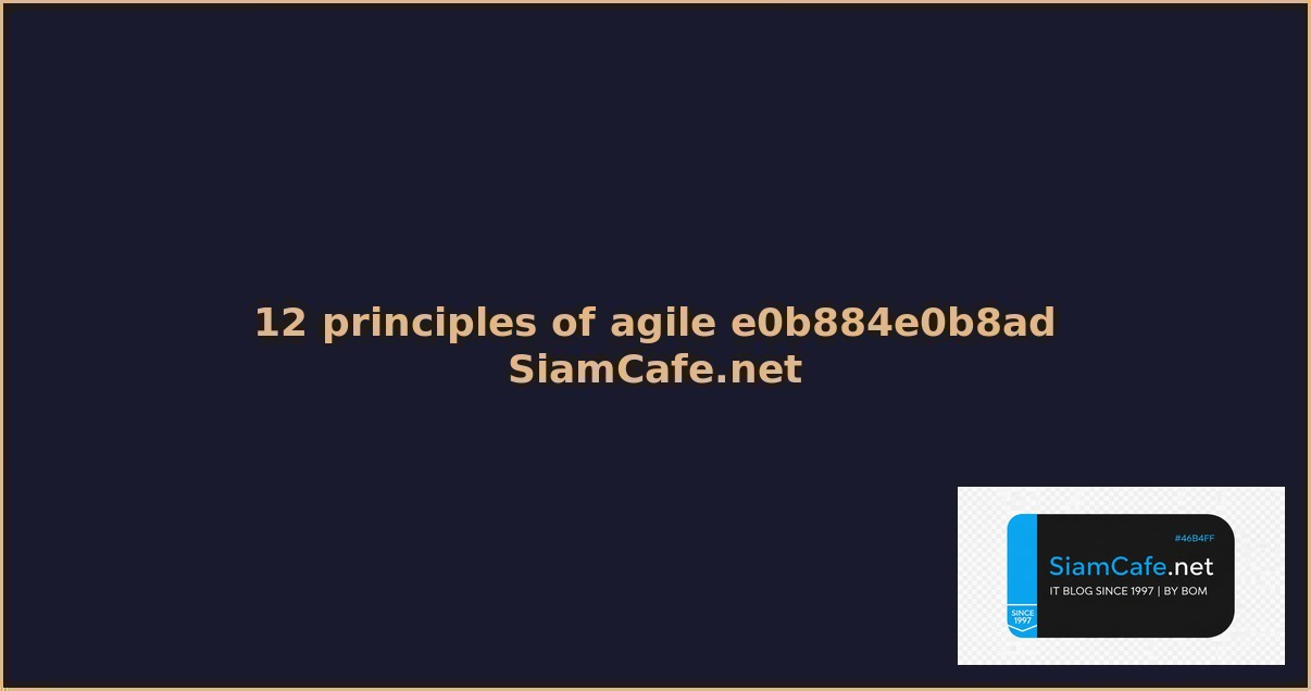 12 principles of agile คอ