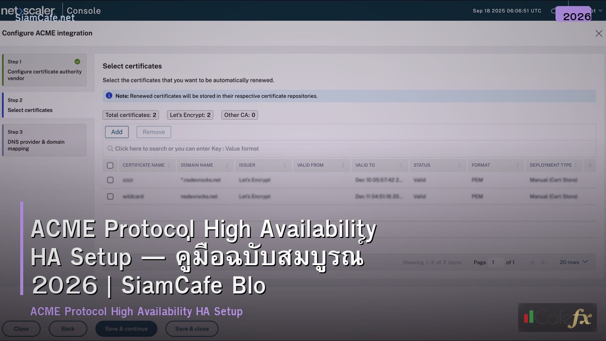 acme protocol high availability ha setup