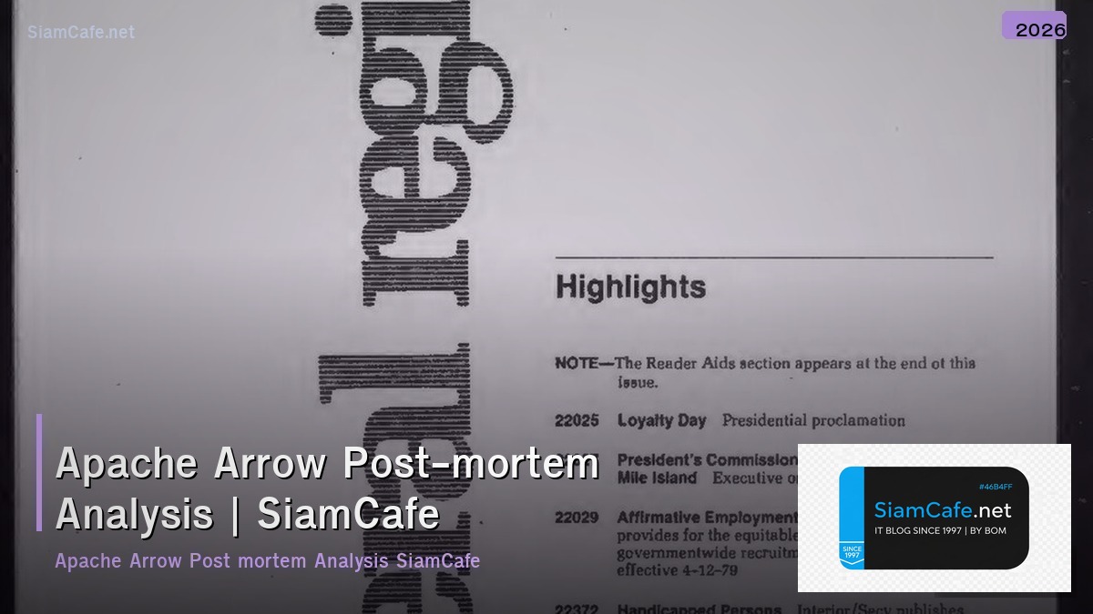 apache arrow post mortem analysis