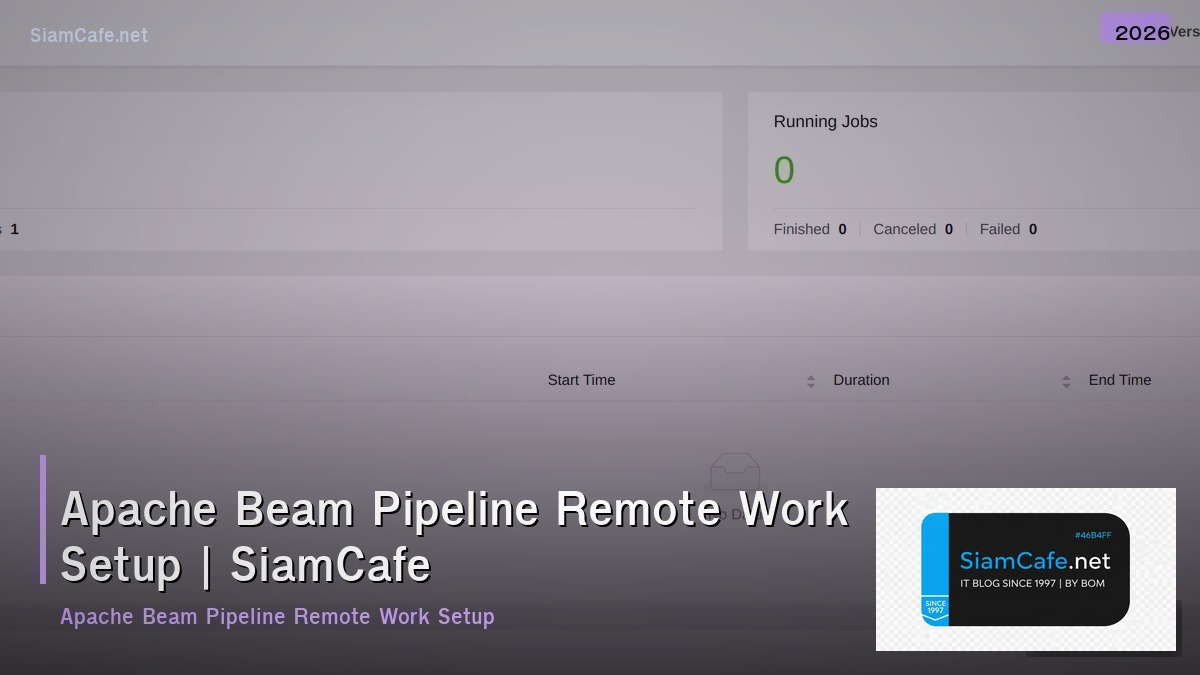 apache beam pipeline remote work setup