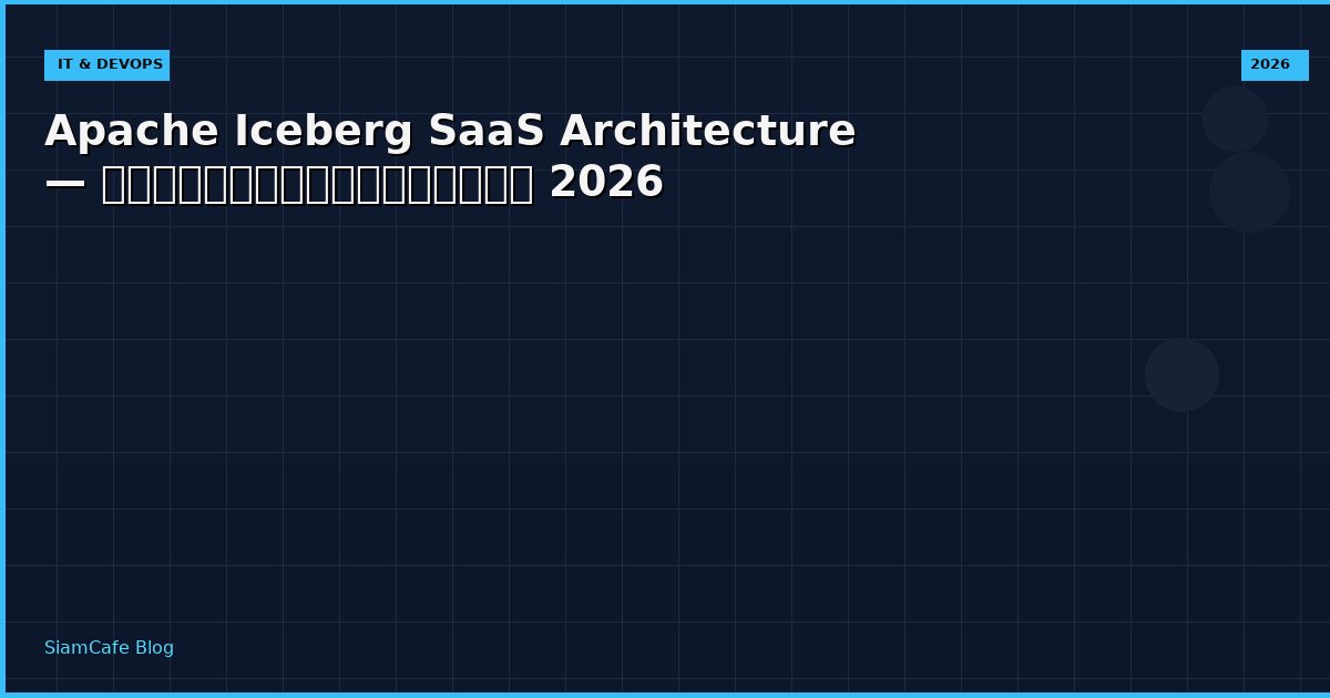 Apache Iceberg SaaS Architecture — คู่มือฉบับสมบูรณ์ 2026