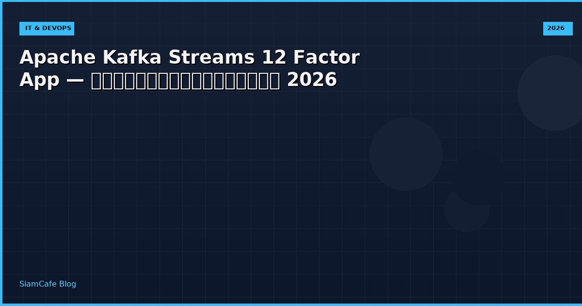 Apache Kafka Streams 12 Factor App — คู่มือฉบับสมบูรณ์ 2026