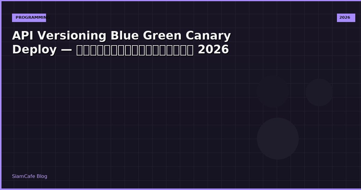 api versioning blue green canary deploy