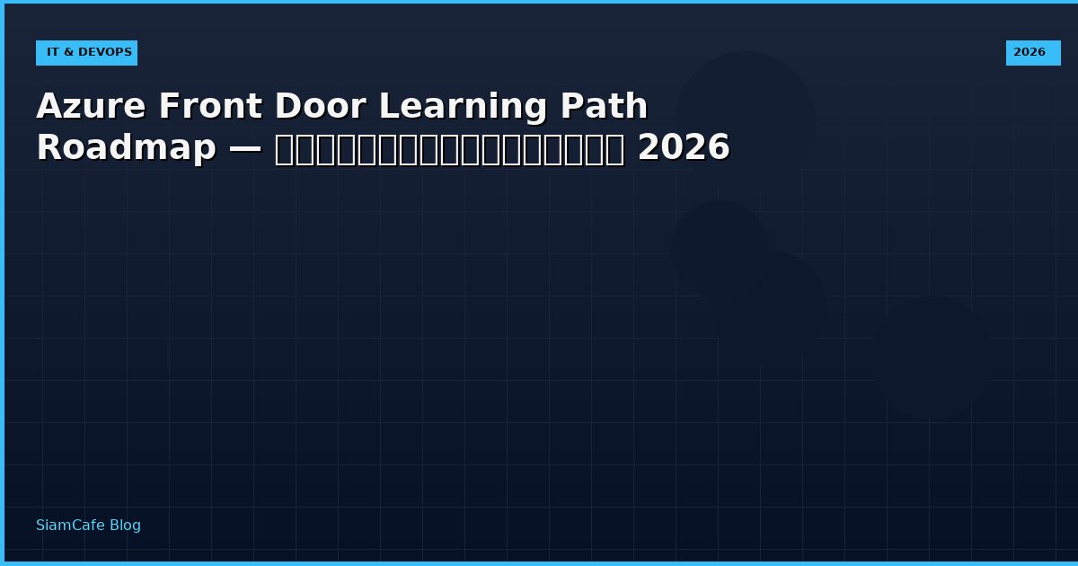 Azure Front Door Learning Path Roadmap — คู่มือฉบับสมบูรณ์ 2026