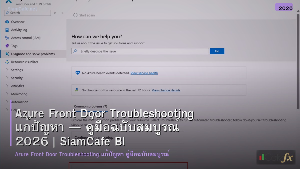azure front door troubleshooting แกปญหา