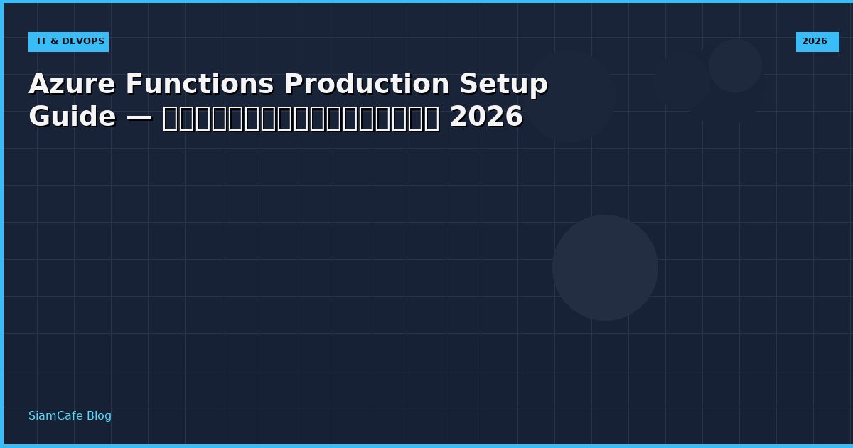 azure functions production setup guide