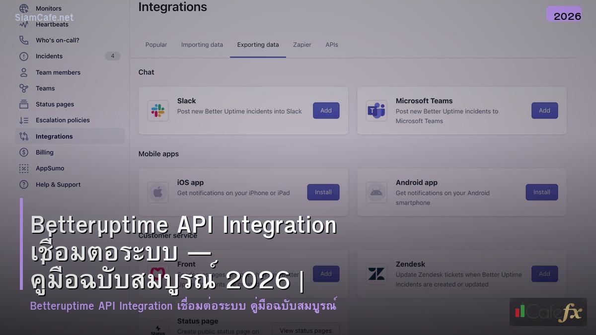 betteruptime api integration เชอมตอระบบ