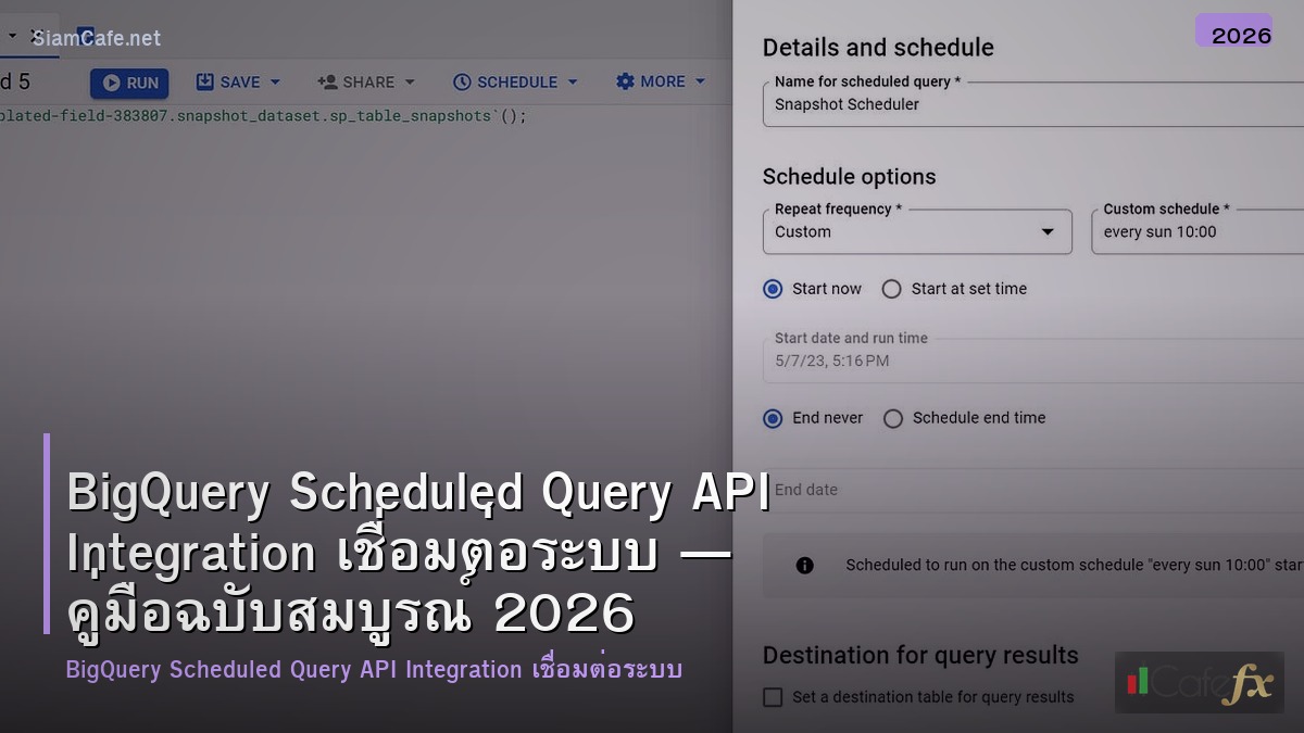 bigquery scheduled query api integration เชอมตอระบบ