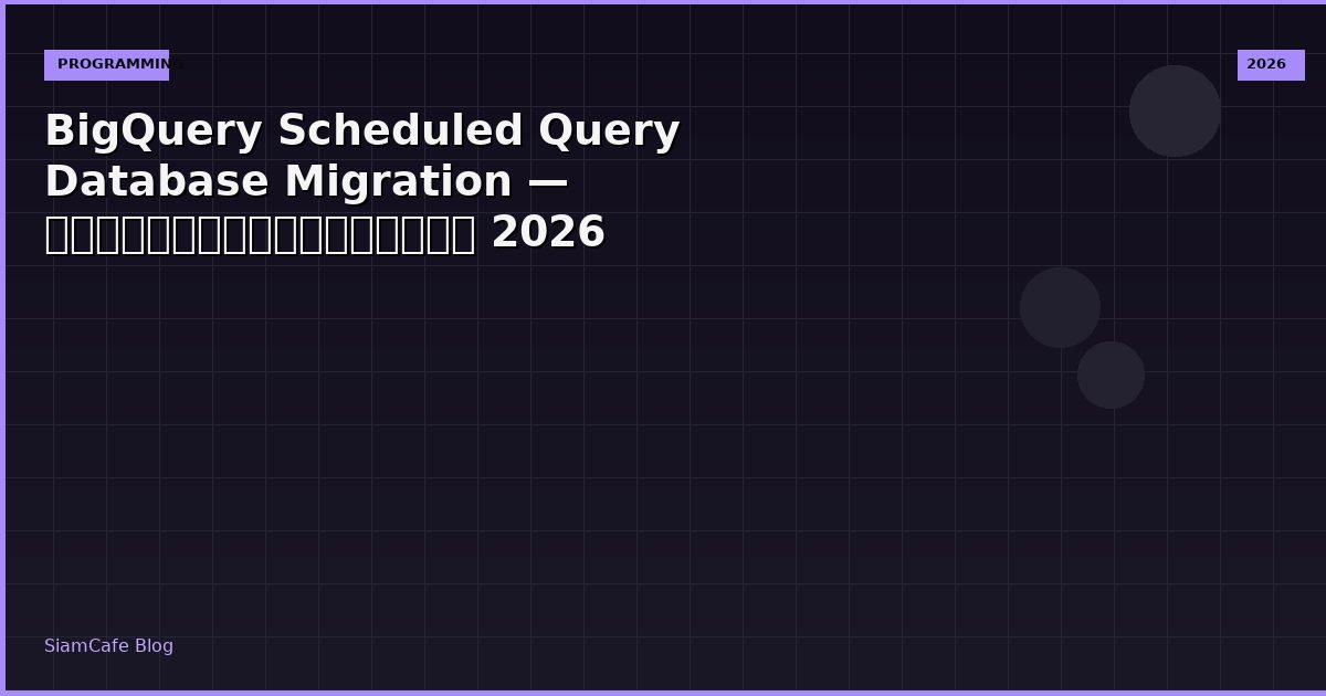bigquery scheduled query database migration