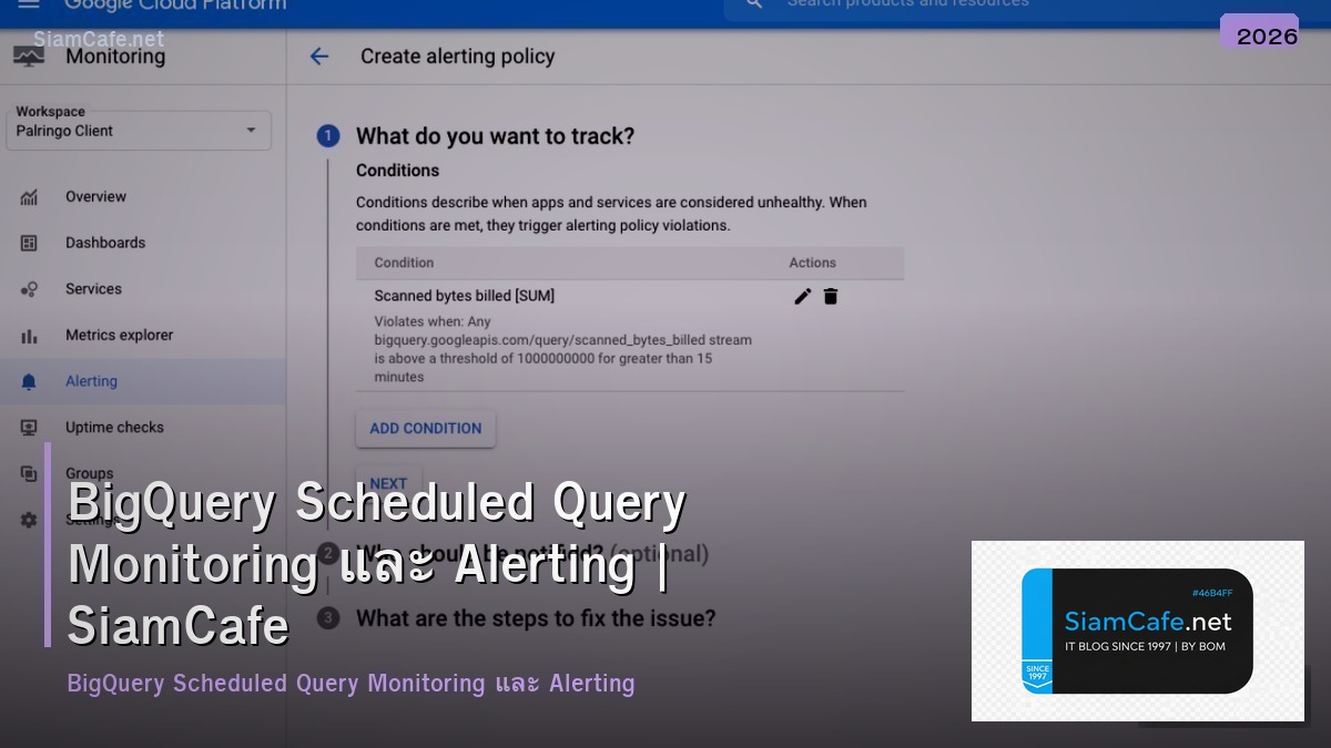bigquery scheduled query monitoring และ alerting