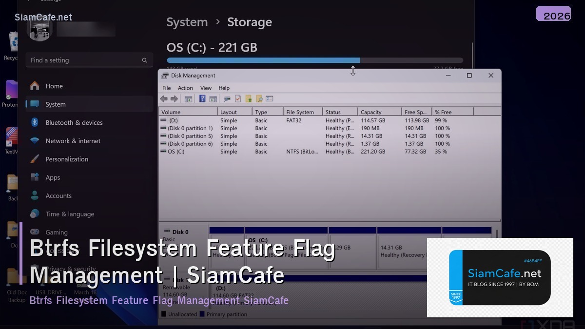 btrfs filesystem feature flag management