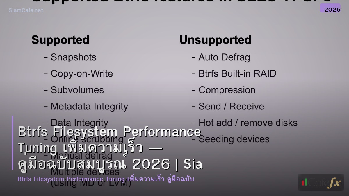 btrfs filesystem performance tuning เพมความเรว