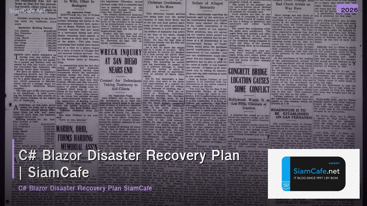 c blazor disaster recovery plan