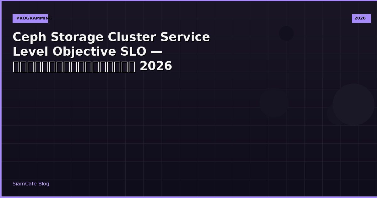ceph storage cluster service level objective slo