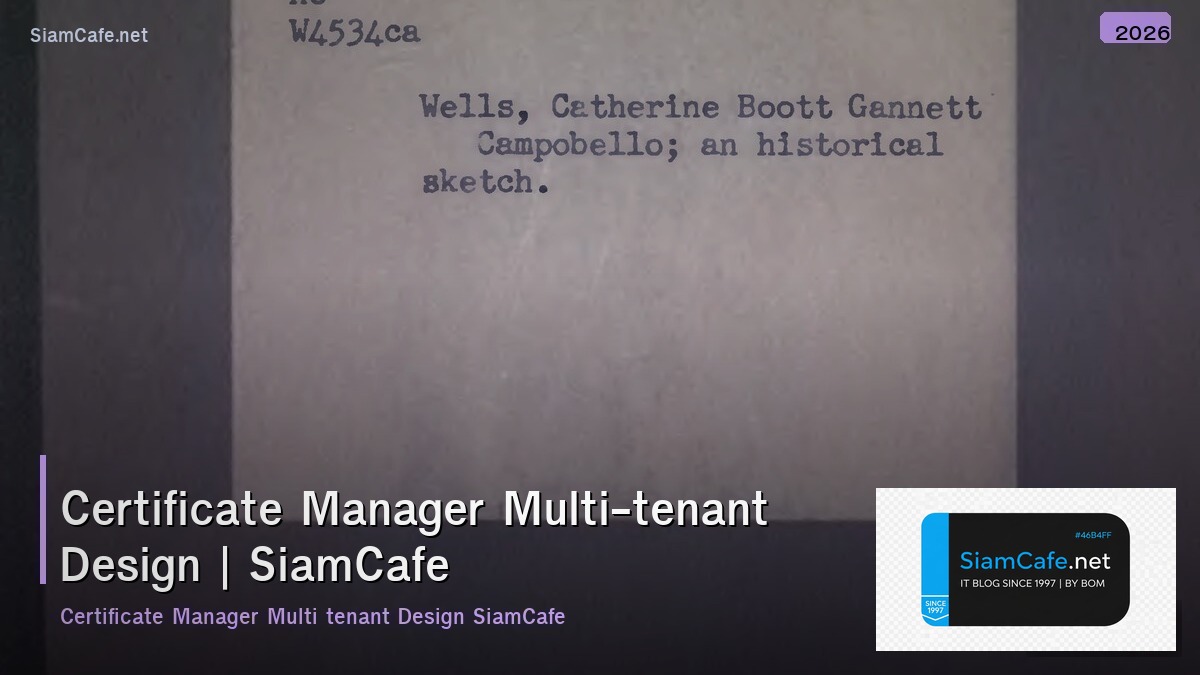 certificate manager multi tenant design