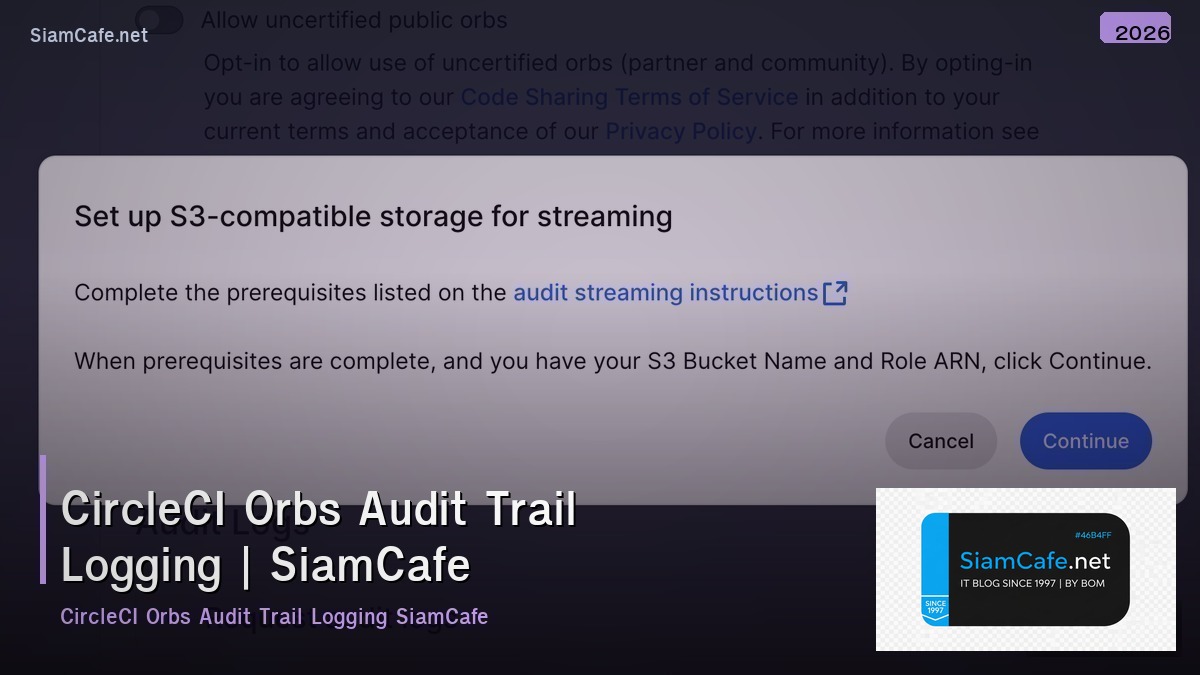 circleci orbs audit trail logging