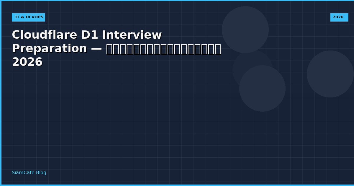 cloudflare d1 interview preparation