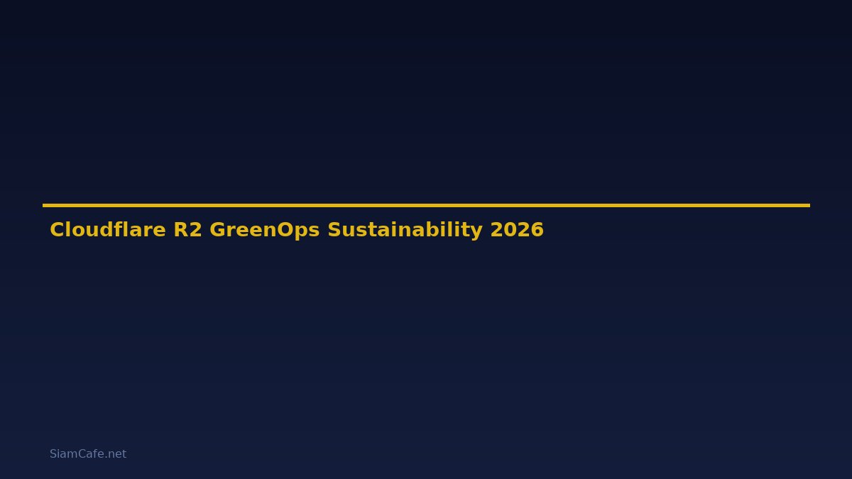 Cloudflare R2 GreenOps Sustainability — คู่มือฉบับสมบูรณ์ 2026