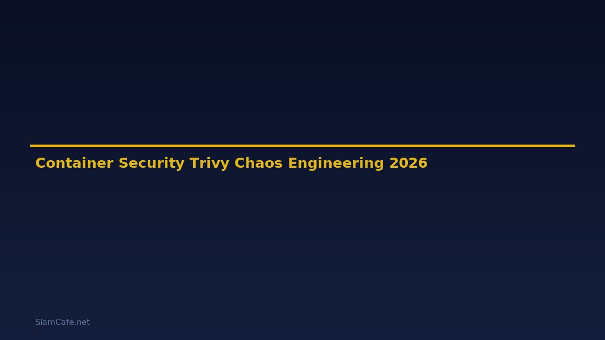 Container Security Trivy Chaos Engineering — คู่มือฉบับสมบูรณ์ 2026
