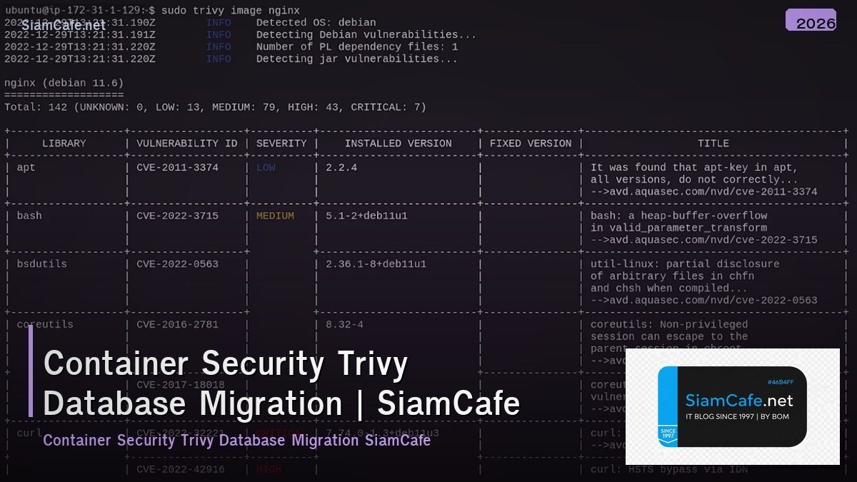 container security trivy database migration