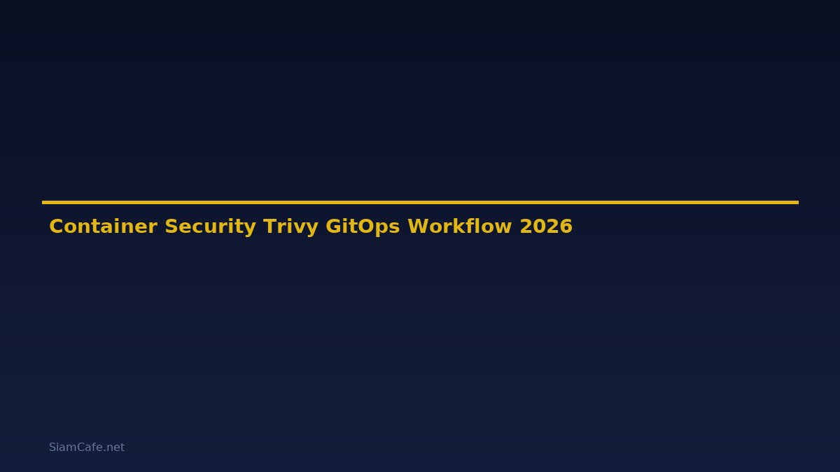 Container Security Trivy GitOps Workflow — คู่มือฉบับสมบูรณ์ 2026