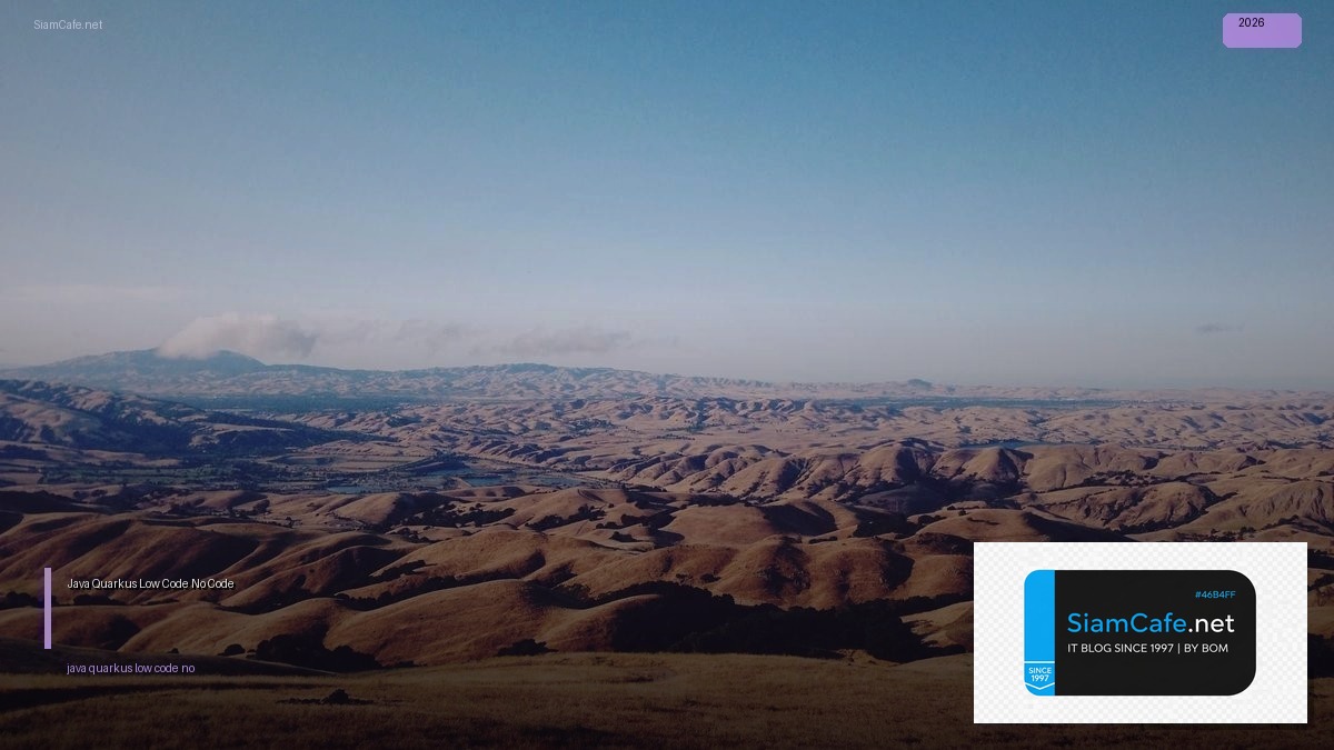 Java Quarkus Low Code No Code | SiamCafe Blog