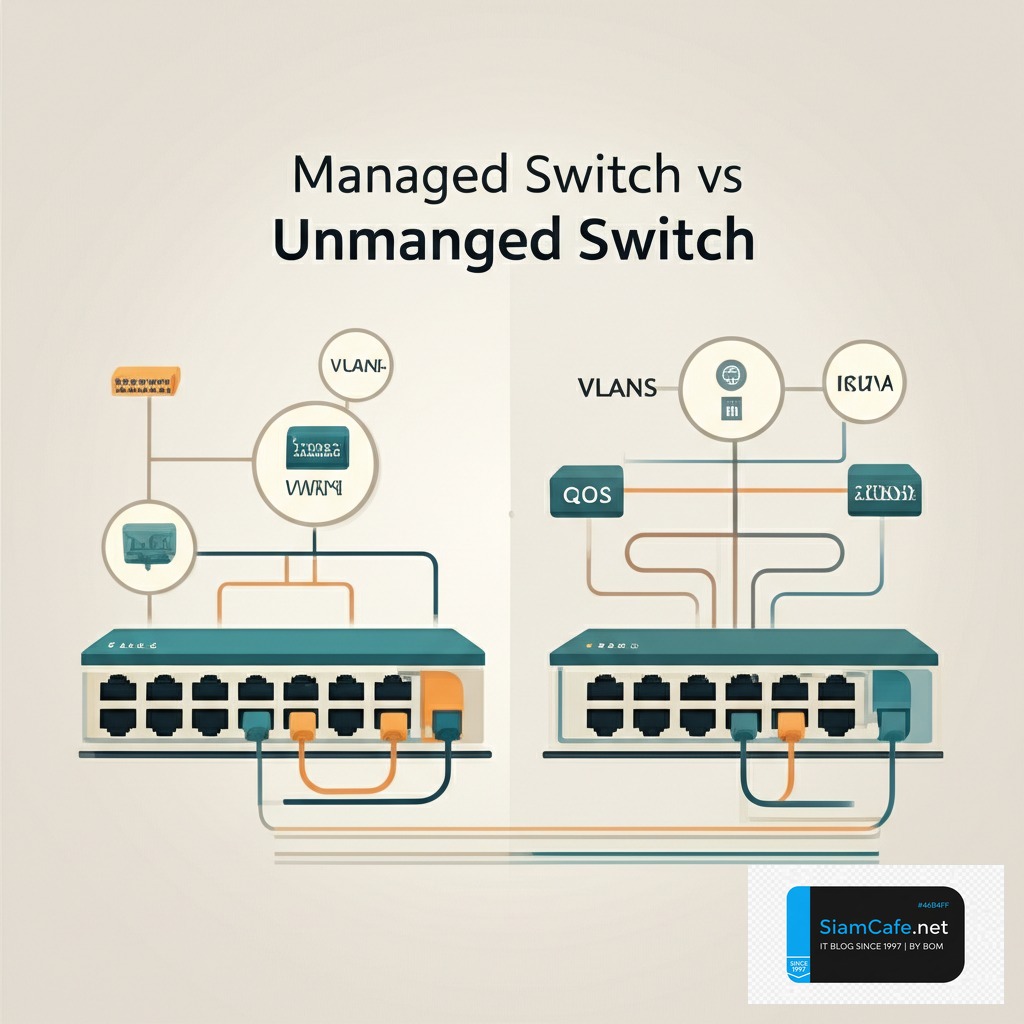 Managed Switch vs Unmanaged Switch - ภาพประกอบบทความ