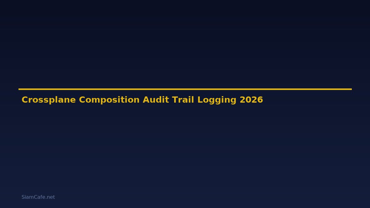 Crossplane Composition Audit Trail Logging — คู่มือฉบับสมบูรณ์ 2026