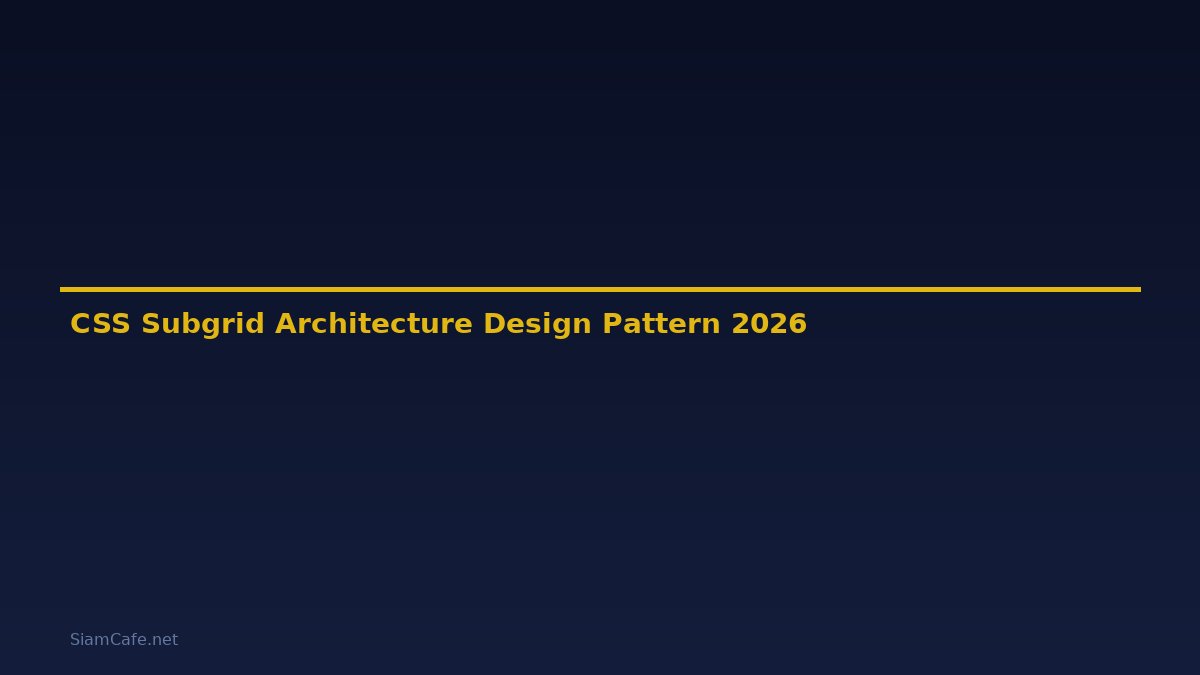 CSS Subgrid Architecture Design Pattern — คู่มือฉบับสมบูรณ์ 2026
