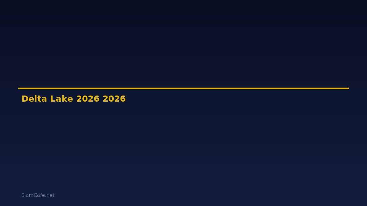 Delta Lake คู่มือฉบับสมบูรณ์ 2026 — คู่มือฉบับสมบูรณ์ 2026