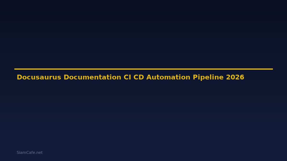 Docusaurus Documentation CI CD Automation Pipeline — คู่มือฉบับสมบูรณ์ 2026