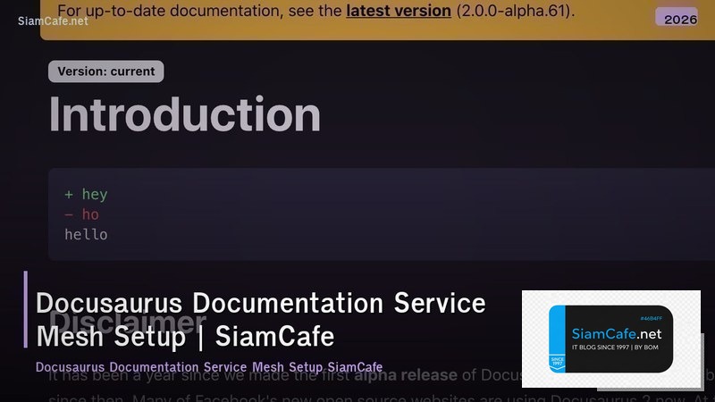docusaurus documentation service mesh setup