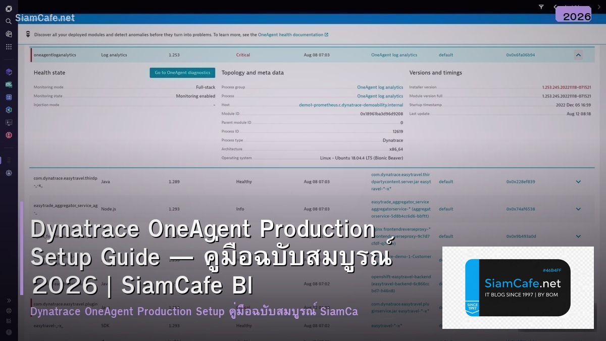 dynatrace oneagent production setup guide