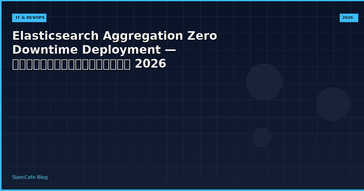 Elasticsearch Aggregation Zero Downtime Deployment — คู่มือฉบับสมบูรณ์ 2026