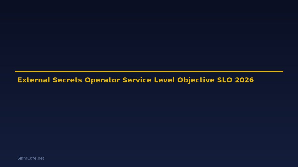 External Secrets Operator Service Level Objective SLO — คู่มือฉบับสมบูรณ์ 2026