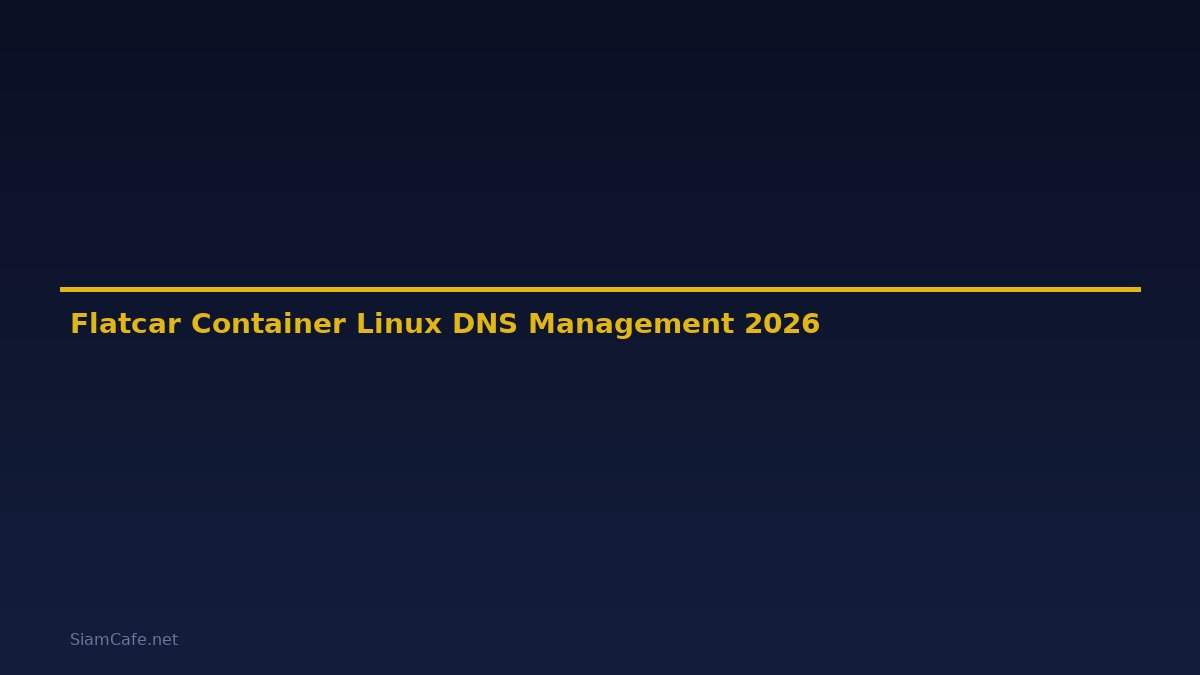Flatcar Container Linux DNS Management — คู่มือฉบับสมบูรณ์ 2026