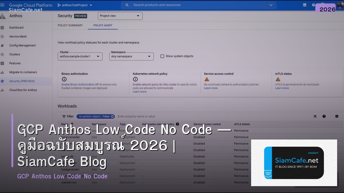 gcp anthos low code no code