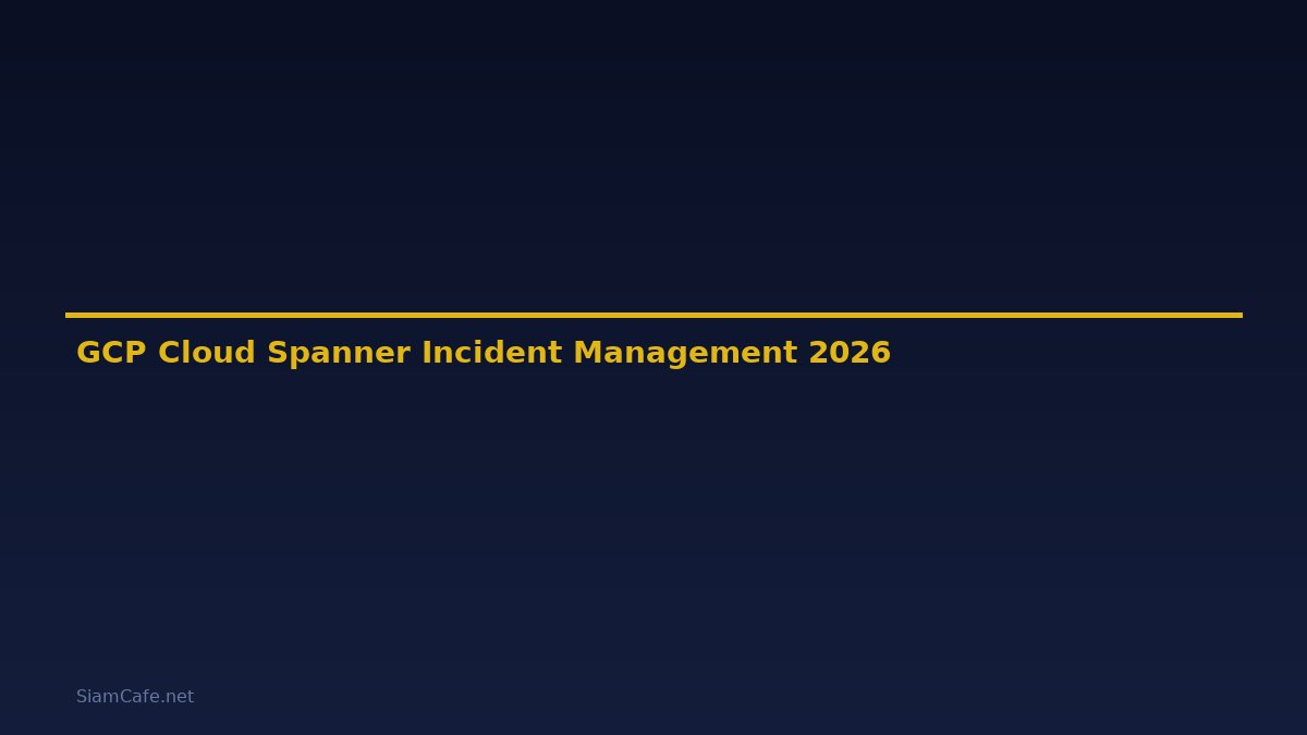 GCP Cloud Spanner Incident Management — คู่มือฉบับสมบูรณ์ 2026