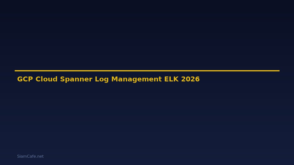 GCP Cloud Spanner Log Management ELK — คู่มือฉบับสมบูรณ์ 2026