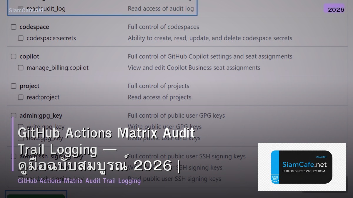 github actions matrix audit trail logging