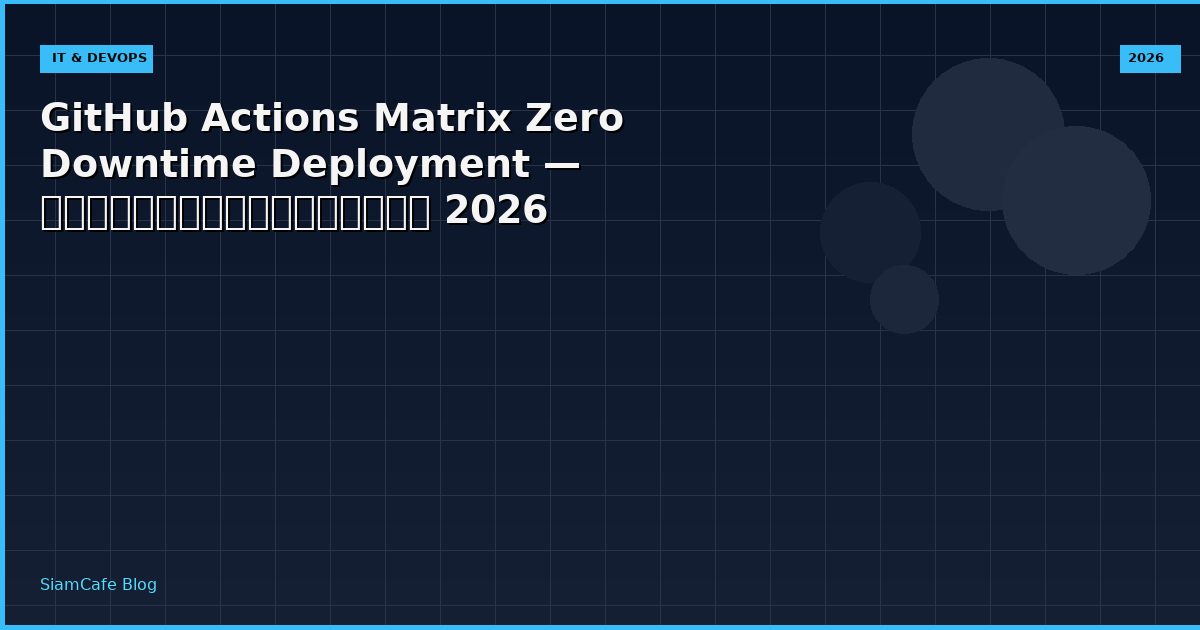 GitHub Actions Matrix Zero Downtime Deployment — คู่มือฉบับสมบูรณ์ 2026