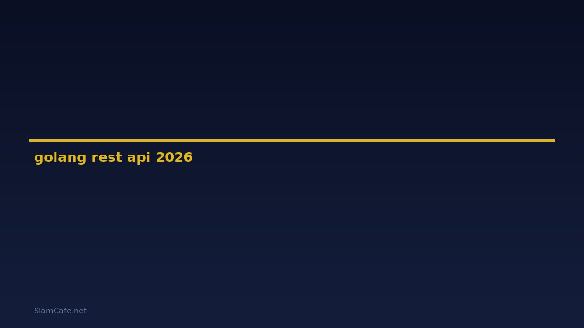 golang rest api — คู่มือฉบับสมบูรณ์ 2026