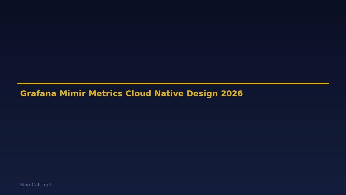 Grafana Mimir Metrics Cloud Native Design — คู่มือฉบับสมบูรณ์ 2026