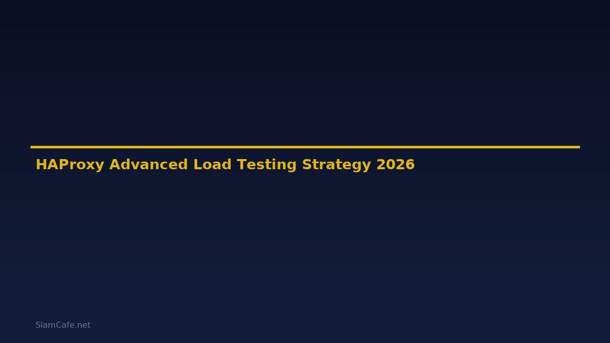 HAProxy Advanced Load Testing Strategy — คู่มือฉบับสมบูรณ์ 2026