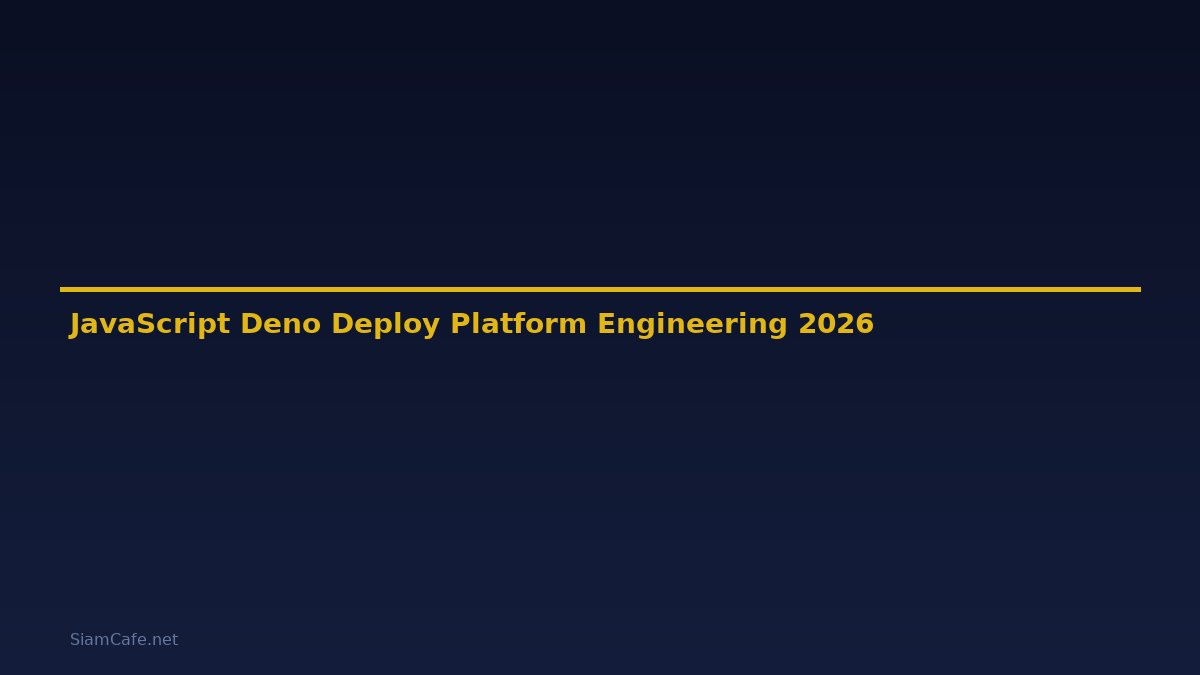 JavaScript Deno Deploy Platform Engineering — คู่มือฉบับสมบูรณ์ 2026