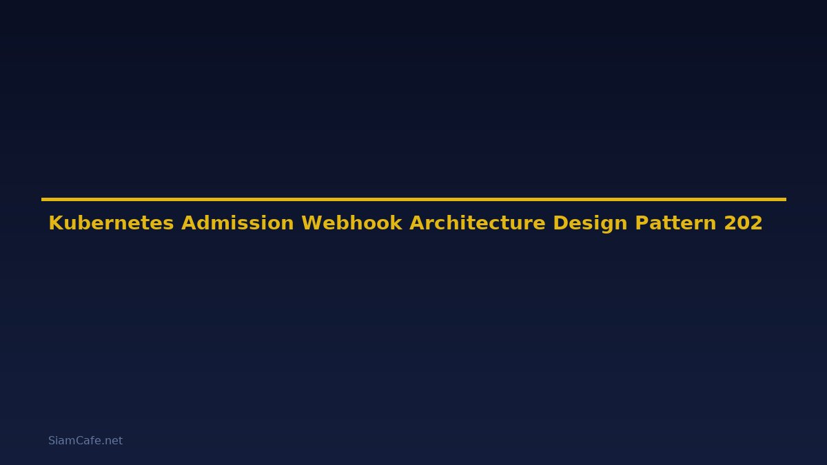 Kubernetes Admission Webhook Architecture Design Pattern — คู่มือฉบับสมบูรณ์ 2026