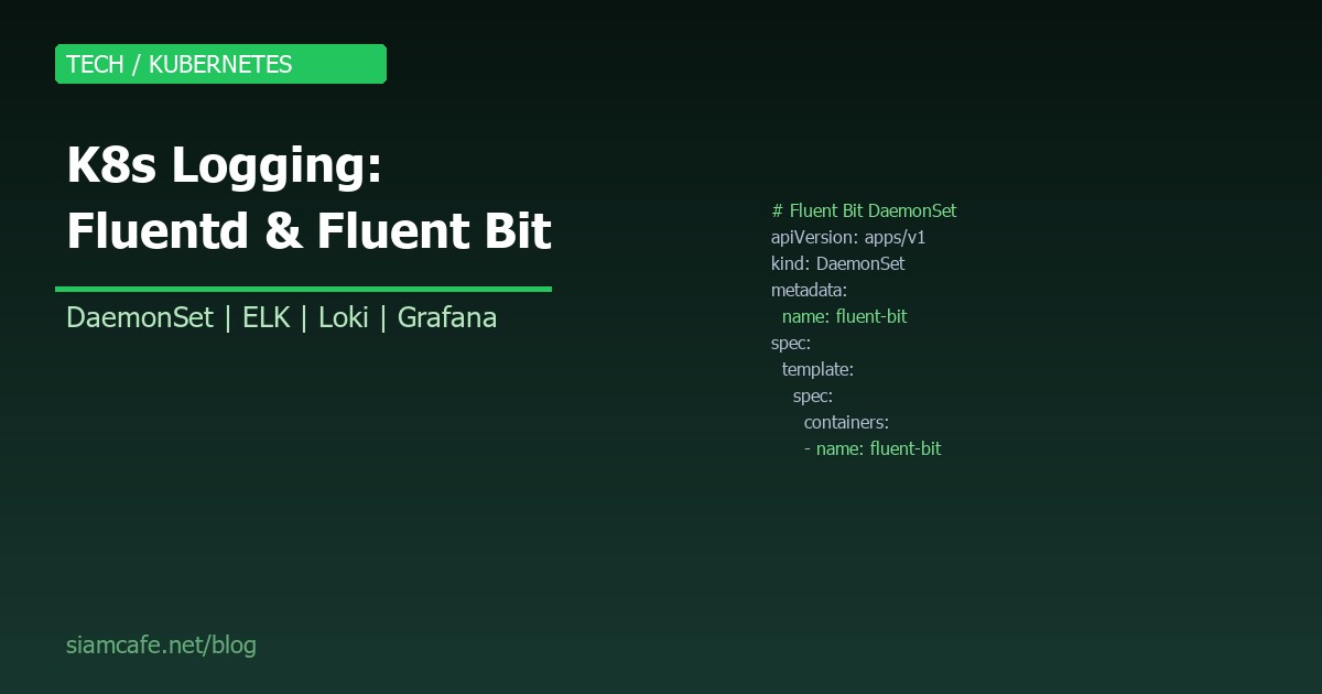 Kubernetes Logging คืออะไร? สอนเก็บ Log ด้วย Fluentd, Fluent Bit สำหรับ K8s 2026