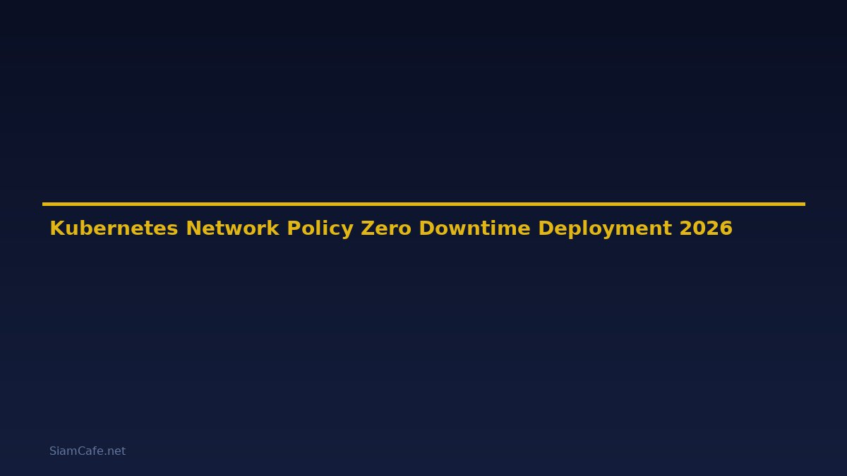 Kubernetes Network Policy Zero Downtime Deployment — คู่มือฉบับสมบูรณ์ 2026