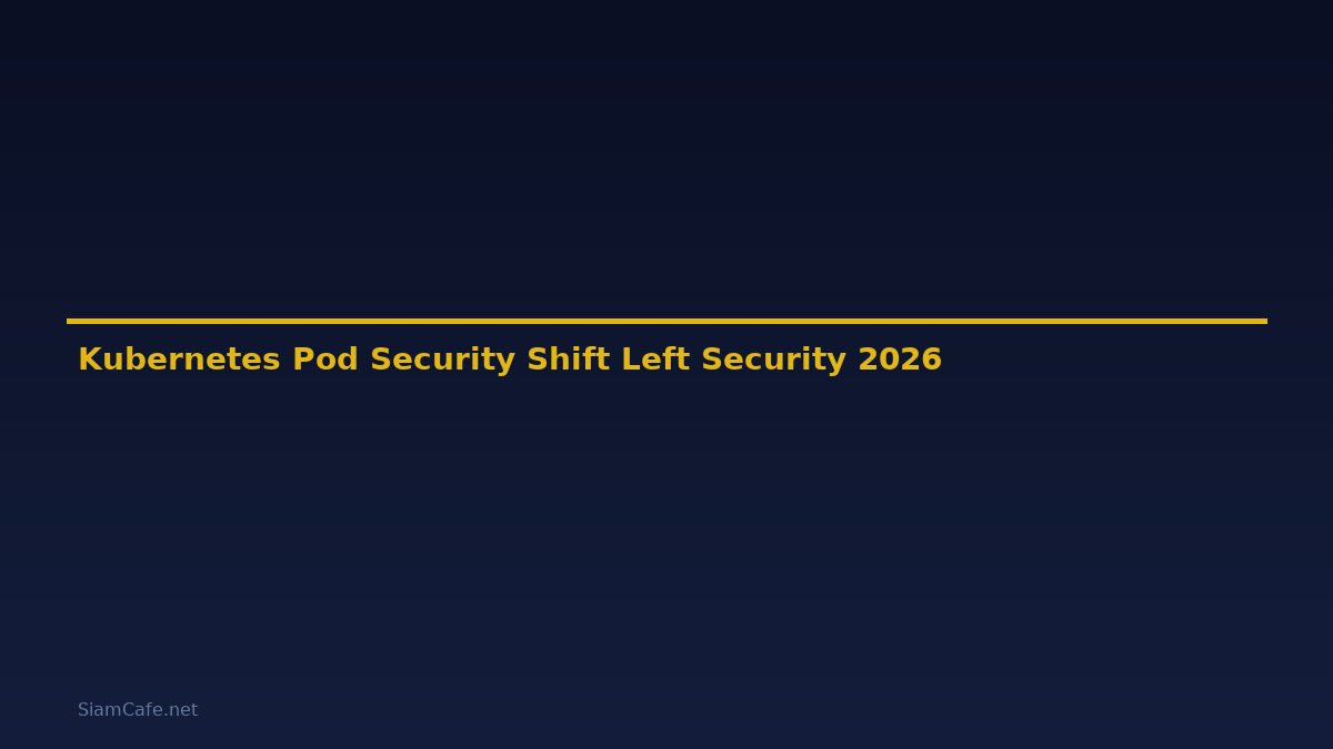 Kubernetes Pod Security Shift Left Security — คู่มือฉบับสมบูรณ์ 2026