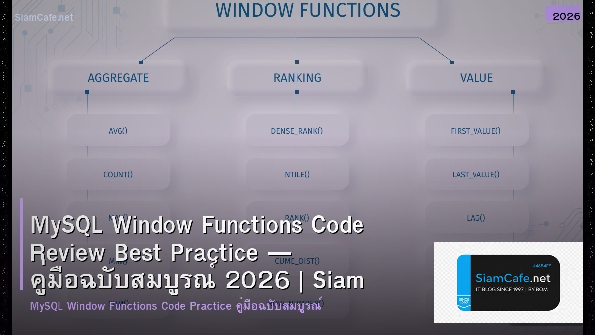 mysql window functions code review best practice